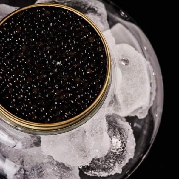10 g Schwarzer Störkaviar | Sibirischer Stör | Acipenser baerii | Fischkaviar | Malossol-Kaviar | Schwarzer Kaviar | Marke - TSARINE Caviar | Kostenlose Express-Kühllieferung