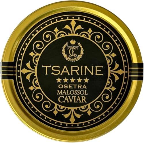 Schwarzer Störkaviar | Sibirischer Stör | Acipenser baerii | Fischkaviar | Malossol-Kaviar | Schwarzer Kaviar | Marke - TSARINE Caviar | Kostenlose Express-Kühllieferung (30g)